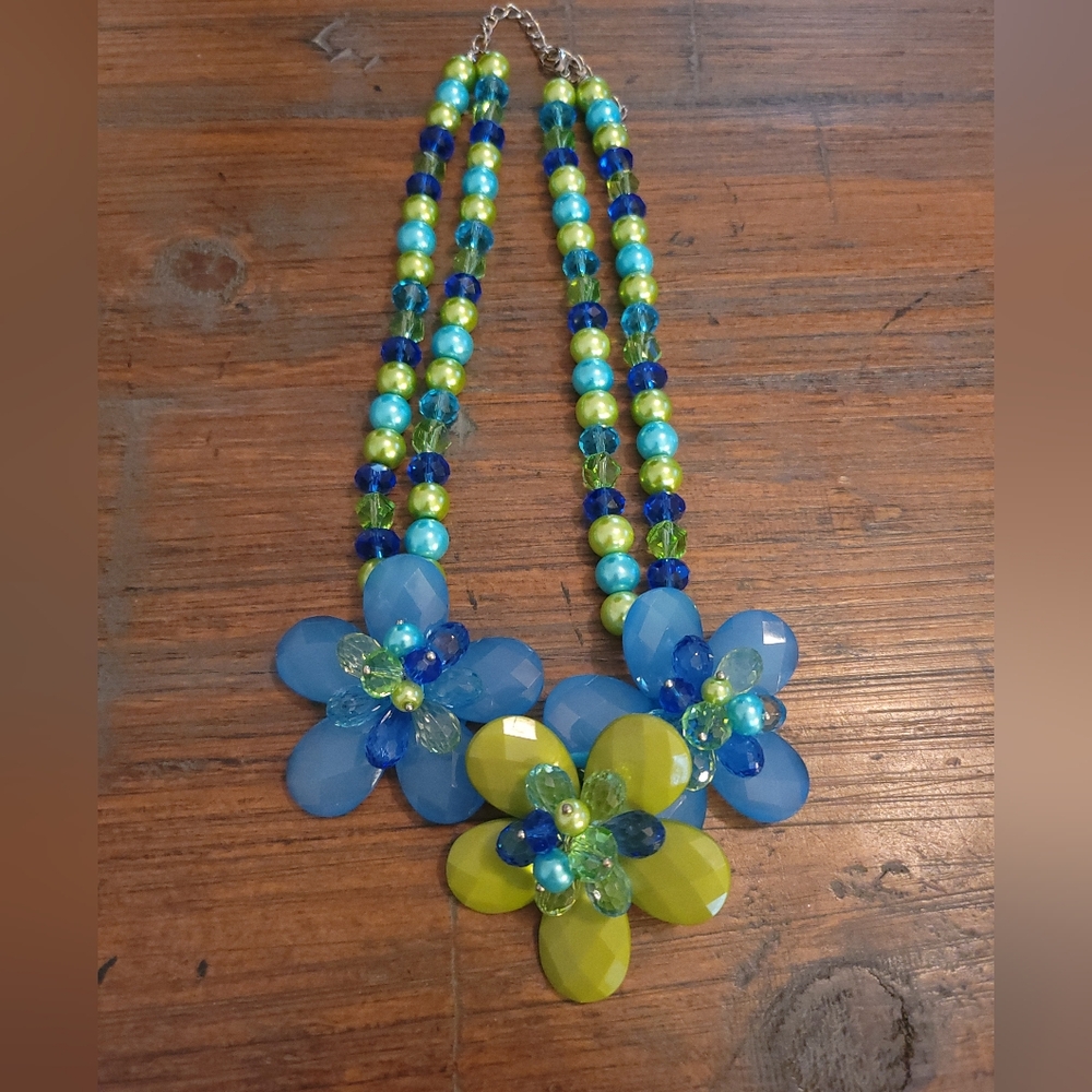 Floral Beaded Statement Necklace